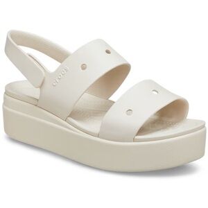 CROCS Stucco Brooklyn 4u Women's Off-White Platform Sandals Size 7